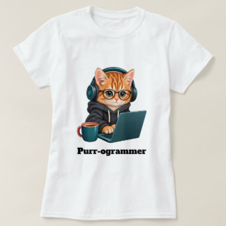 Rolig programmerarkatt med Purr-ogrammerer skämt T Shirt