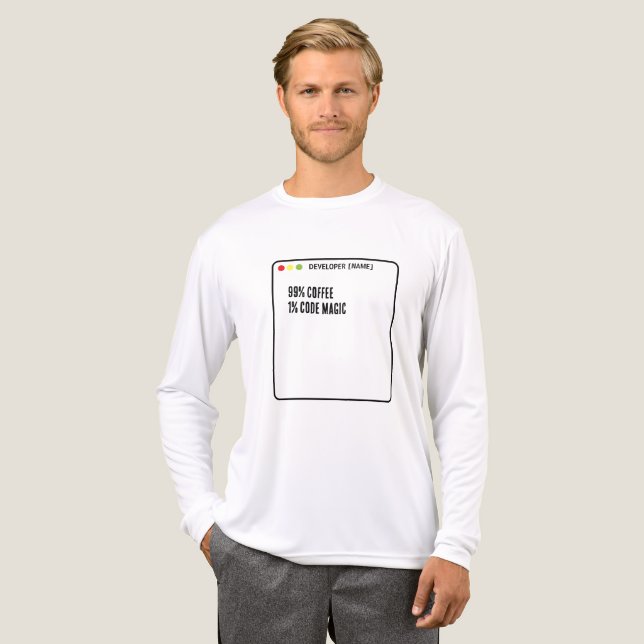 Rolig programmerarkod Magi - Anpassat Namn T Shirt (Hel framsida)