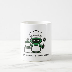 Rolig programmerarmugg — git commit gjorde pasta kaffemugg