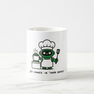 Rolig programmerarmugg — git commit gjorde pasta kaffemugg