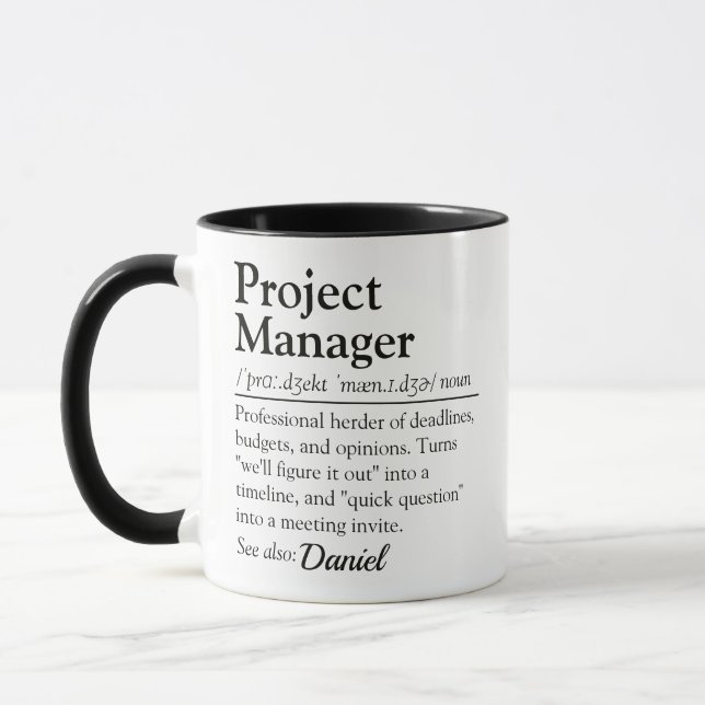 Rolig Projektledarlexikon Definition Skript Mugg (Vänster)