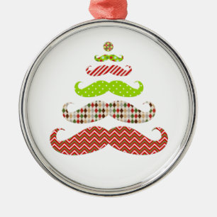 Rolig prydnad för mustaschjulgranhelgdag julgransprydnad metall