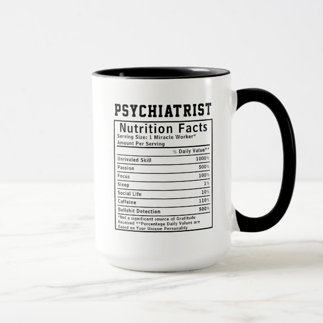 Rolig psykiater näringsfakta hälsovårdsgåva mugg (Höger)