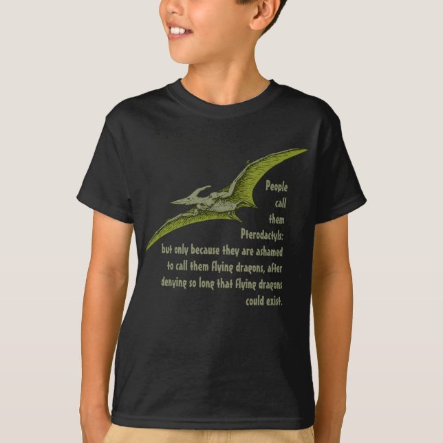 Rolig PterodactyldrakeDinosaur Tee (Framsida)