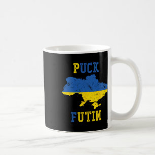 Rolig Puck Futin Jag Står Med Ukraina Fred Ukrain Kaffemugg
