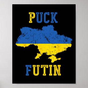 Rolig Puck Futin Jag Står Med Ukraina Fred Ukrain Poster