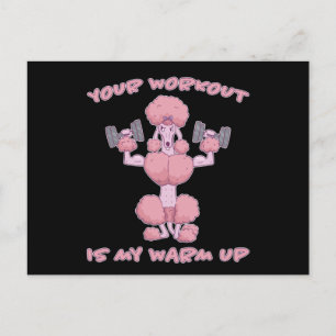 Rolig Pudel Fitness Träningsworkout Vykort