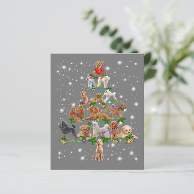 Rolig Pudel Julgran Dekoration Ornament Kostym (Stående Fram)