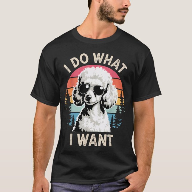 Rolig Pudel Mini Standard Pudel T Shirt (Framsida)