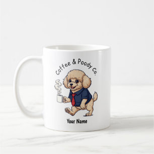 Rolig Pudel Miniatyr Hund Affärsdresskafé Kaffemugg