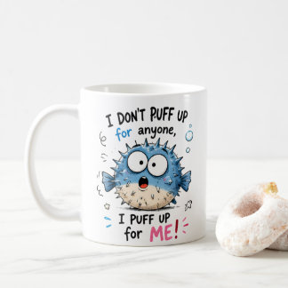 Rolig Pufferfish Barn T-shirt | Jag Puffar Upp för Kaffemugg