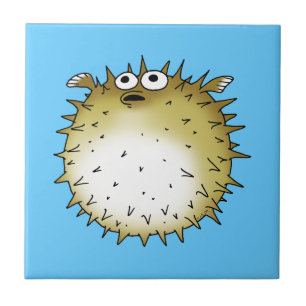 rolig pufferfisk kakelplatta