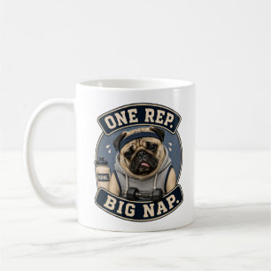 Rolig Pug Gymmug En Rep Stor Tuppläggnings Hund Kaffemugg