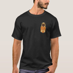 Rolig pug hund i skjortficka bröstväska Premium T Shirt