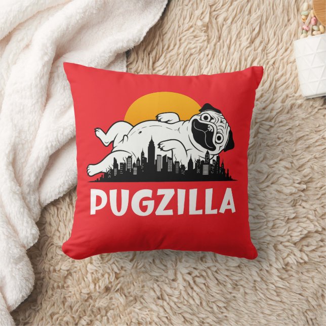 Rolig Pug Hund Kudde (Filt)