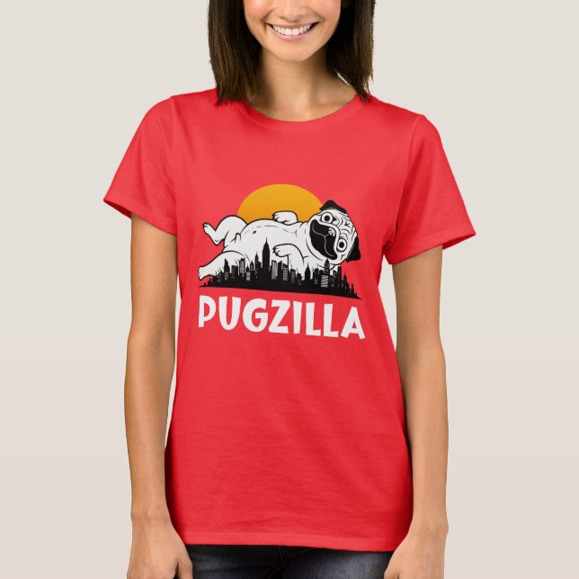 Rolig Pug Hund T Shirt (Framsida)