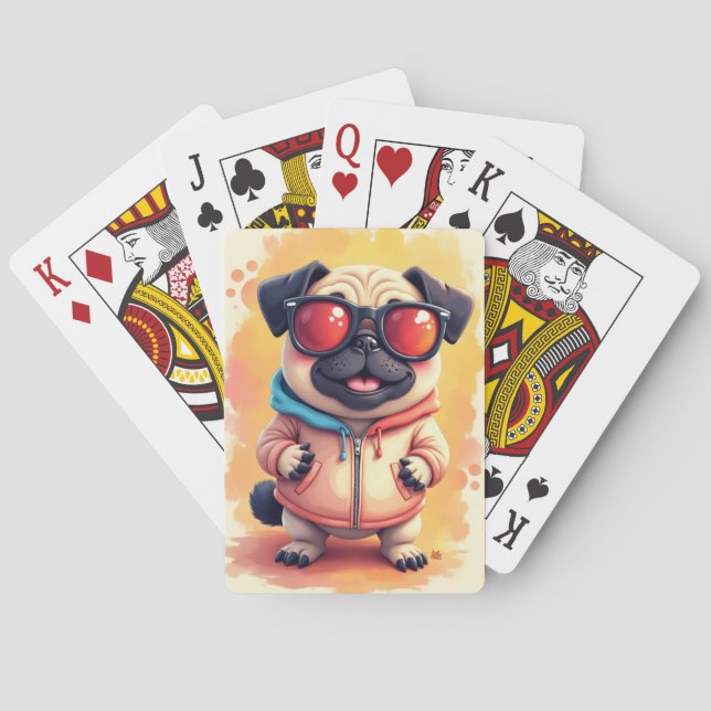 Rolig Pug Kawaii Hund Casinokort (Baksidan)