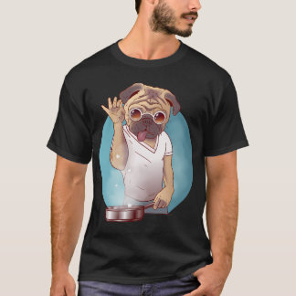 Rolig Pug Matlagning Meme Pug i Köket Pug Salt T Shirt