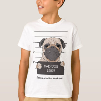 Rolig Pug Mugshot T Shirt