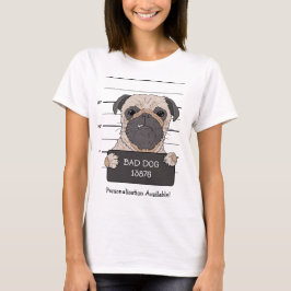 Rolig Pug Mugshot T Shirt