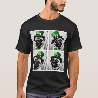 Rolig Pug St. Patricks Day fotobutik irländsk hund T Shirt
