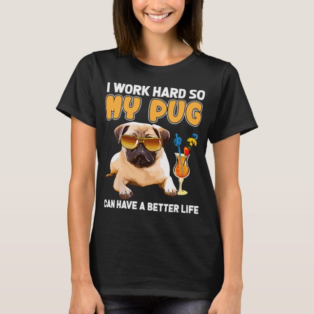 Rolig Pug Tröja Pug Älskare (Framsida)