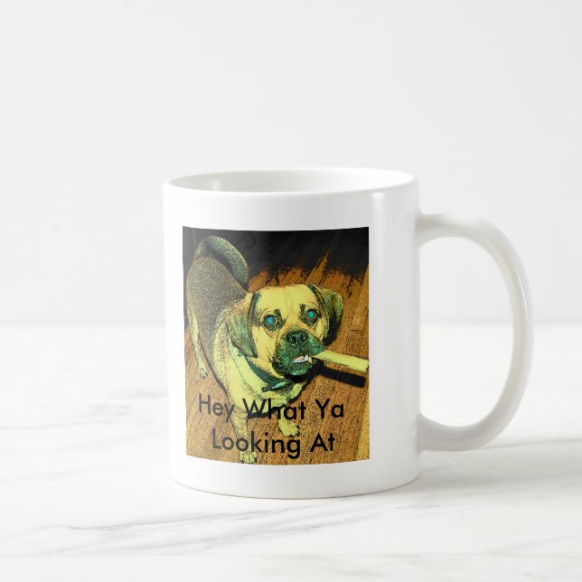 Rolig Puggle hund Kaffemugg (Höger)
