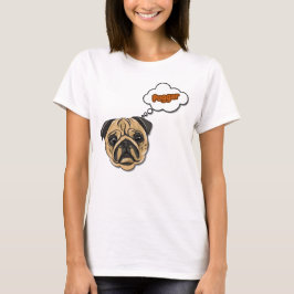 Rolig Pugs Hund Tanke Moln Puggar Slogan T-Shirt