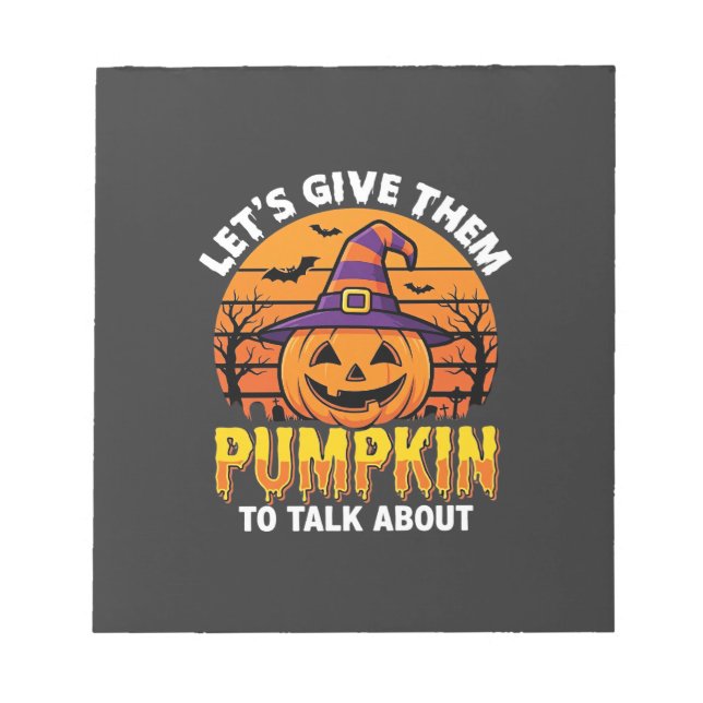 Rolig Pumpa Halloween Puns Design2 (1)_1 Anteckningsblock (Framsida)