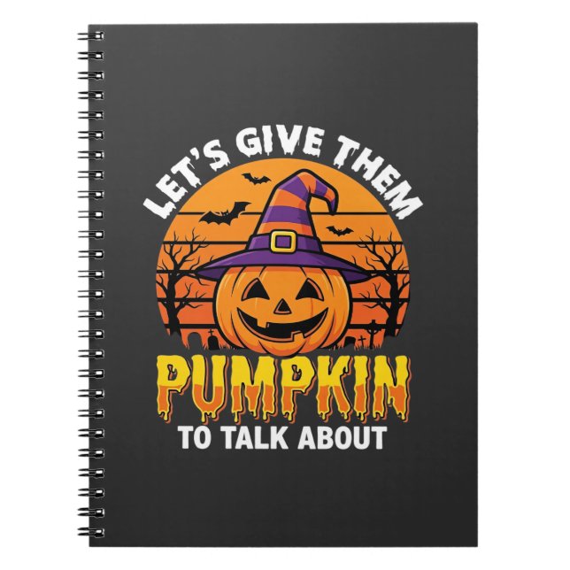 Rolig Pumpa Halloween Puns Design2 (1)_1 Anteckningsbok (Framsidan)