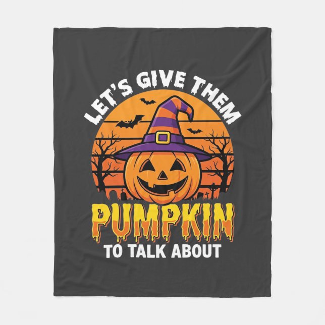 Rolig Pumpa Halloween Puns Design2 (1)_1 Fleecefilt (Framsidan)