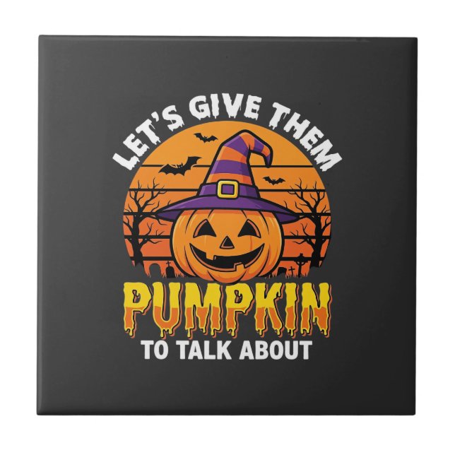 Rolig Pumpa Halloween Puns Design2 (1)_1 Kakelplatta (Framsidan)