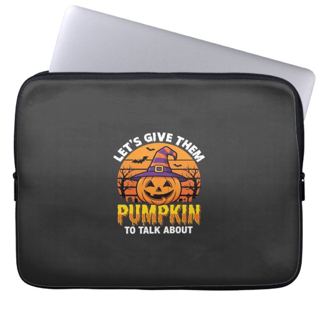 Rolig Pumpa Halloween Puns Design2 (1)_1 Laptop Fodral (Framsidan)