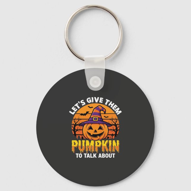Rolig Pumpa Halloween Puns Design2 (1)_1 Nyckelring (Framsida)