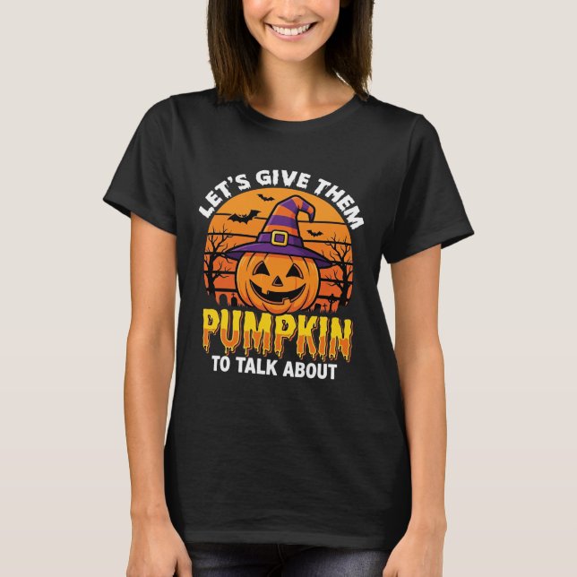 Rolig Pumpa Halloween Puns Design2 (1)_1 T Shirt (Framsida)