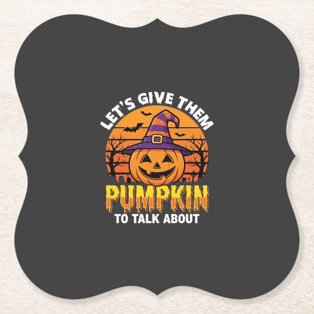 Rolig Pumpa Halloween Puns Design2 (1)_1 Underlägg Papper (Framsida)