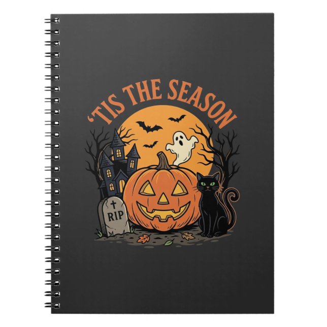 Rolig Pumpa Halloween Puns Design2 (2)_1 Anteckningsbok (Framsidan)
