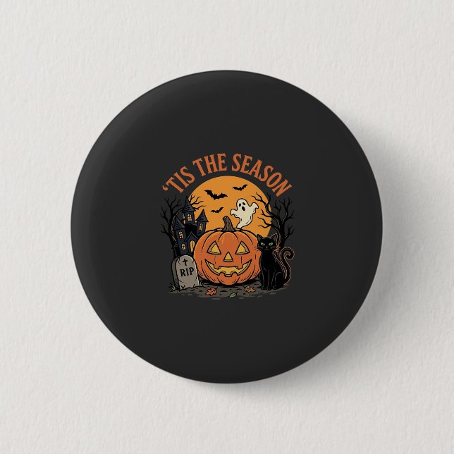Rolig Pumpa Halloween Puns Design2 (2)_1 Knapp (Framsida)