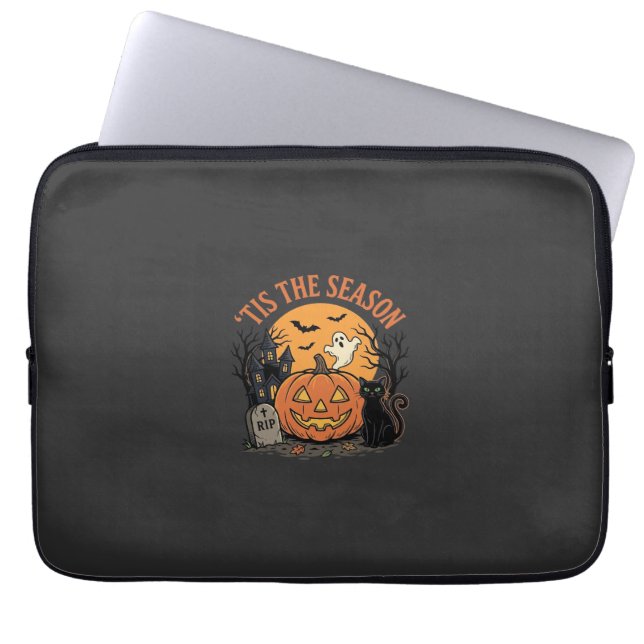 Rolig Pumpa Halloween Puns Design2 (2)_1 Laptop Fodral (Framsidan)