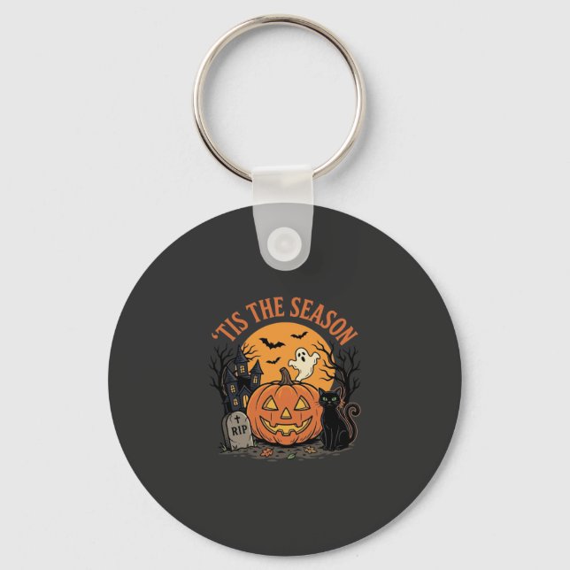 Rolig Pumpa Halloween Puns Design2 (2)_1 Nyckelring (Framsida)
