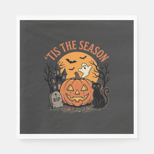Rolig Pumpa Halloween Puns Design2 (2)_1 Pappersservett (Framsidan)