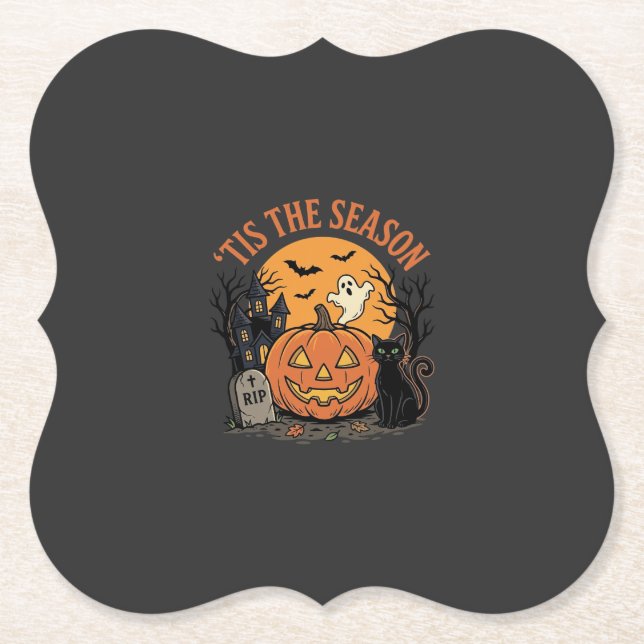 Rolig Pumpa Halloween Puns Design2 (2)_1 Underlägg Papper (Framsida)