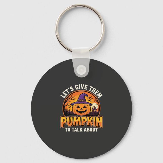 Rolig Pumpa Halloween Puns Design_1 Nyckelring (Framsida)