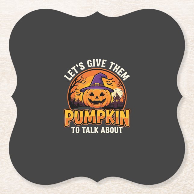 Rolig Pumpa Halloween Puns Design_1 Underlägg Papper (Framsida)