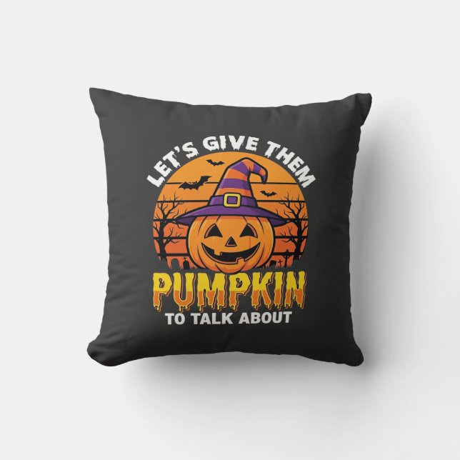 Rolig Pumpa Halloween Skämt Design2 (1)_1 Kudde (Framsida)
