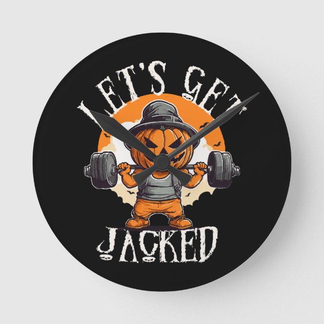 Rolig pumpa-jack-o-lantern för män, låt oss bli jä rund klocka (Framsida)