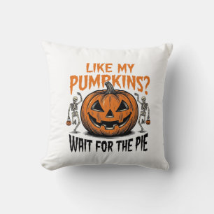 Rolig Pumpa Skelett Halloween Paj T-shirt_1 Kudde