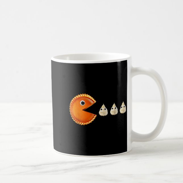 Rolig pumpa som äter vispad grädde  kaffemugg (Höger)