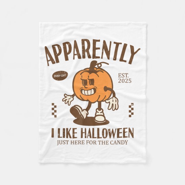 Rolig pumpa Tydligen gillar jag Halloween  Fleecefilt (Framsidan)