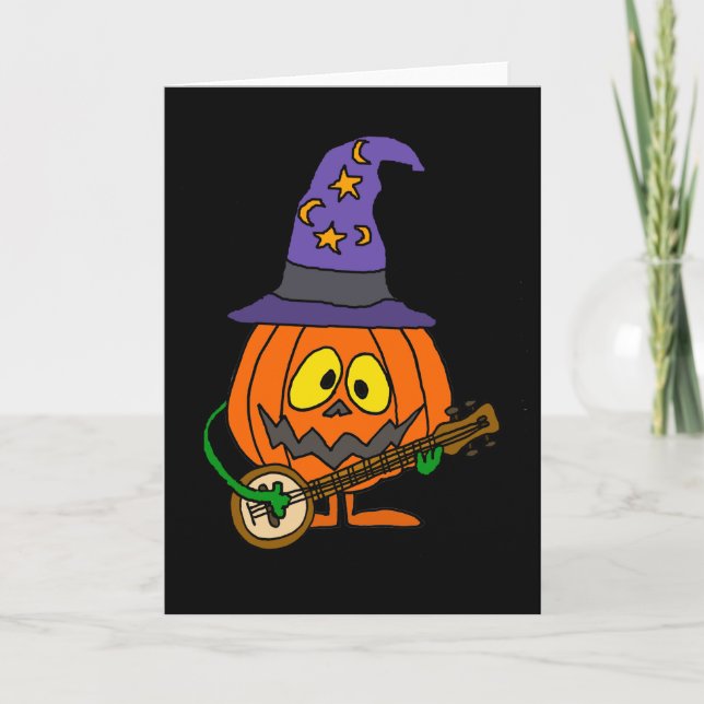 Rolig pumpaman som leker Banjotecknaden Kort (Framsida)
